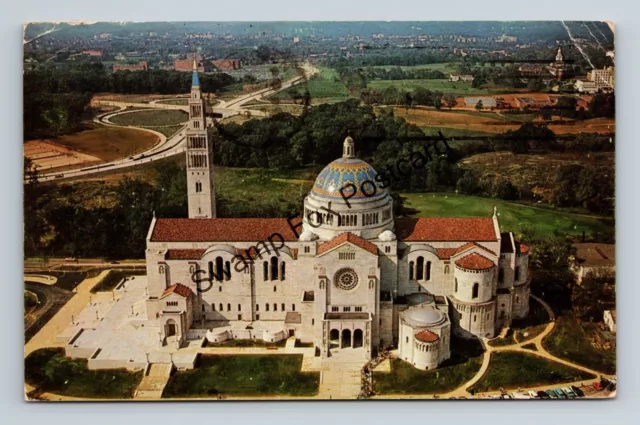 Postcard Aerial View National Shrine of The Immaculate Conception Washington DC