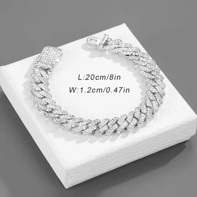 Iced-Out 12MM Miami Cuban Bracelet | Hip-Hop Bling with Sparkling Moissanite 3