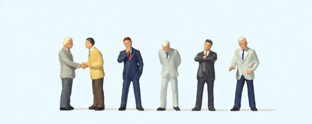 Businessmen or commuters in suits - High quality OO figures (6) - PREISER 73006