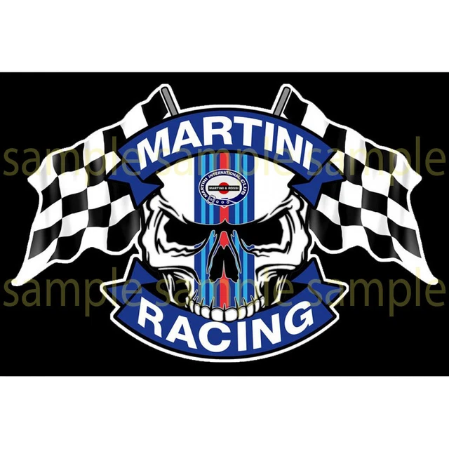 212SKULL MARTINI RACING FLAG 11x7,3cm GROSS AUFKLEBER AUTOCOLLANT