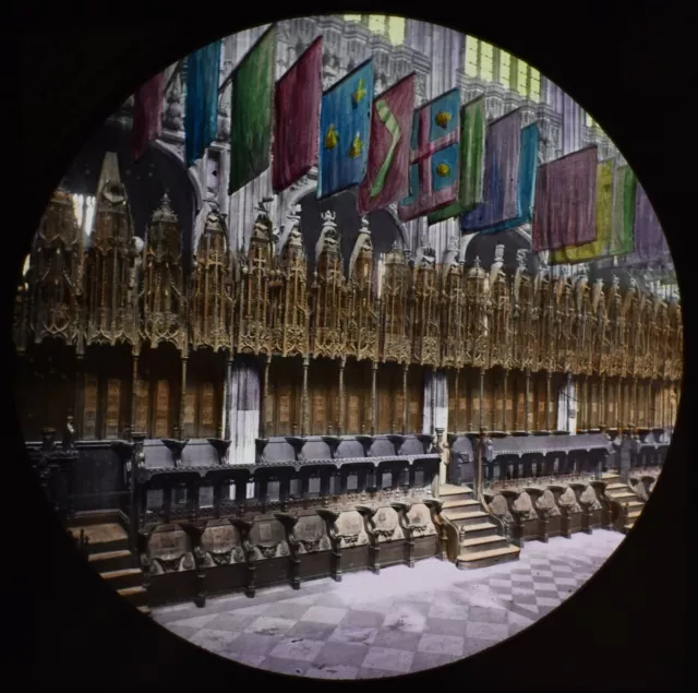 Magic Lantern Slide WINDSOR CASTLE ST GEORGES C1890 VICTORIAN PHOTO HAND PAINTED