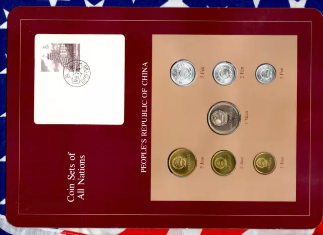 Coin Sets of All Nations China w/card 1981-1982 UNC 1 Yuan 5,2,1 Jiao 1981