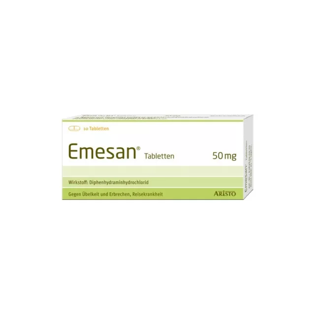 Emesan Tabletten 50 mg gegen Übelkeit und Erbrechen, R, 10 St. Tabletten 651708