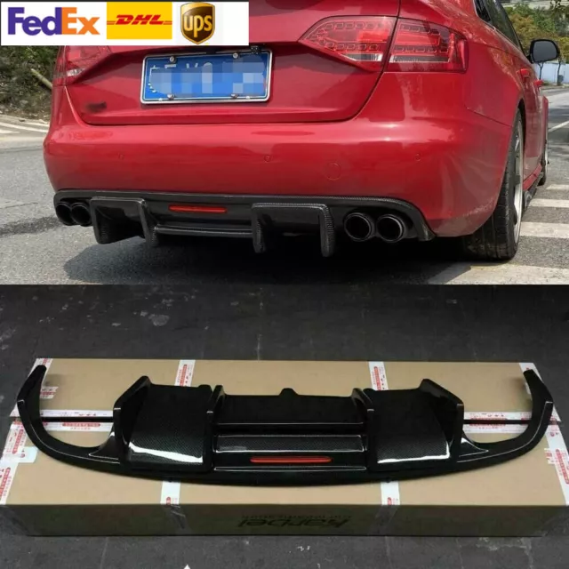 For Audi A4 B8 non-Sline Sedan 09-12 Carbon Fiber Rear Diffuser Spoiler