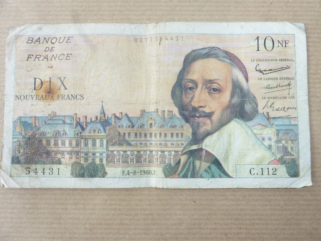 ANCIEN BILLET 10 Frs Richelieu 1960 EUR 5,00 PicClick FR