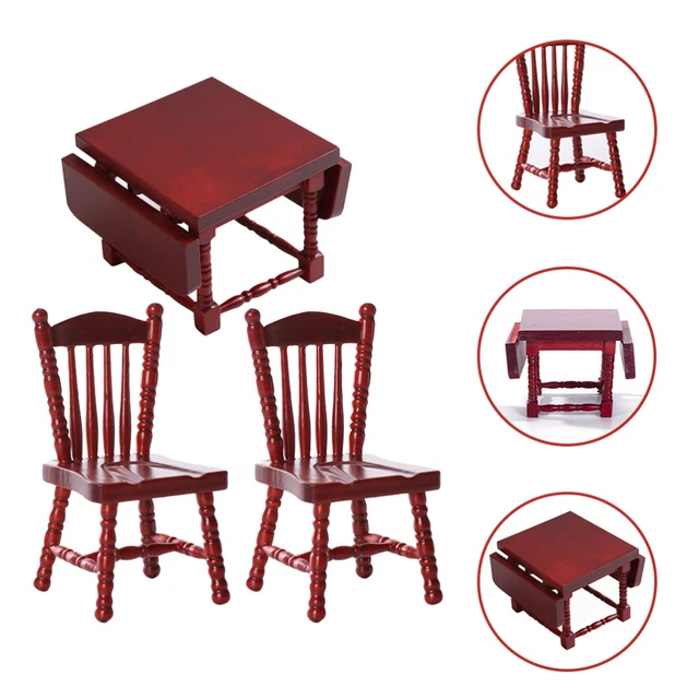 Mesa De Cocina Y Modelo Silla Muebles A Escala 1:12 Casa De Muñecas Mini