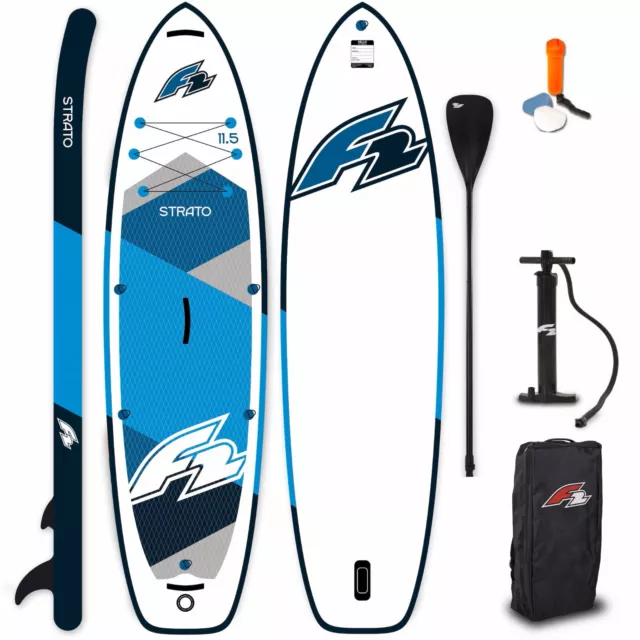 F2 STRATO 11,5 Stand Up Paddle Board 350 cm Paddel SUP Board Set blau NEU