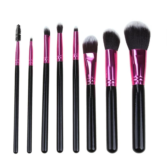 Brosses de maquillage cheveux doux 8Pcs Set fard à paupières sourcils cils Face