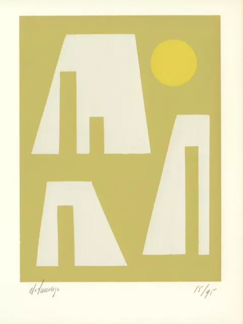 Guy de Sauvage. Petite sérigraphie, signée et numérotée, 1956