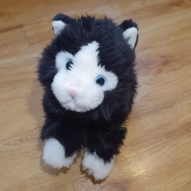 TESCO CUDDLE ME Friends Black Cat Soft Toy Plush Fluffy Long Hair