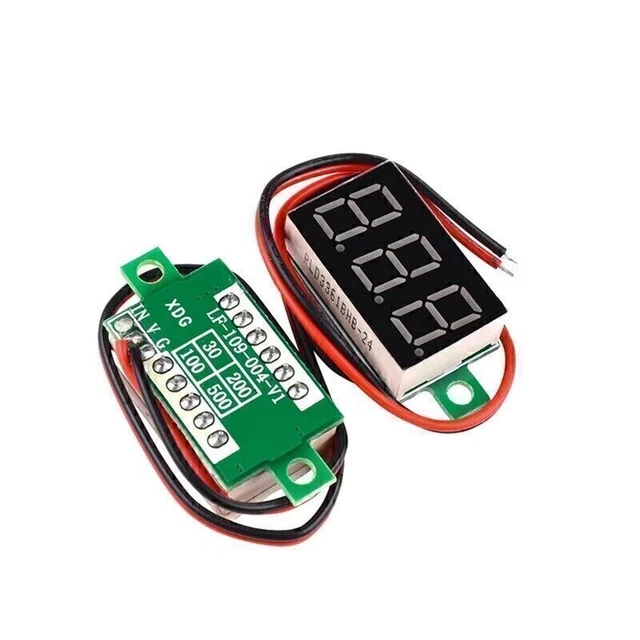 MINI DC 30V 2 Wire LED Digital Tube Display Panel Volt Meter Voltage ...