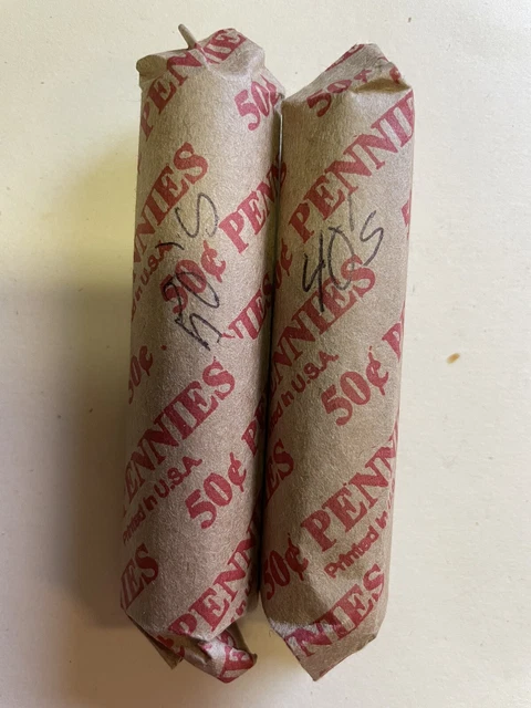 2 rolls of wheat pennies 1940’s and 1950’s