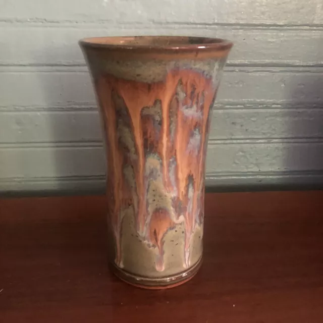 Drip Glaze Pottery Vase, Home Ceramics , Stunning Brown Blue/Green Glazed Vase