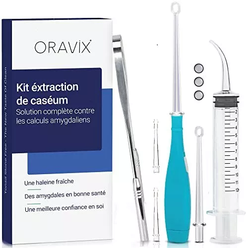 Kit hygiène des amygdales | 3 outils pour lextraction et la prévention de caséu