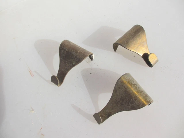 Vintage Brass Picture Rail Hook Moulding Hanging Antique Hooks Hangers Old x3 2
