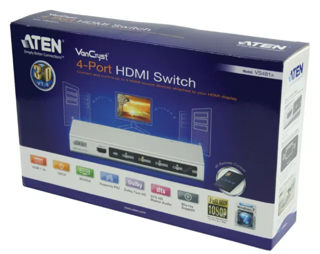 Aten 4-Port HDMI Switch Silver VS481A-AT-G 2