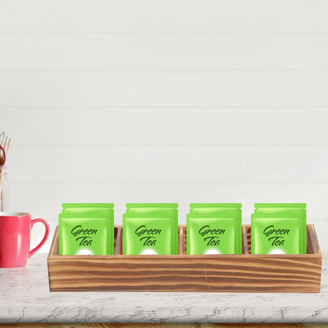 Scatola di stoccaggio zucchero di legno pacchetti tè organizer porta cupcake