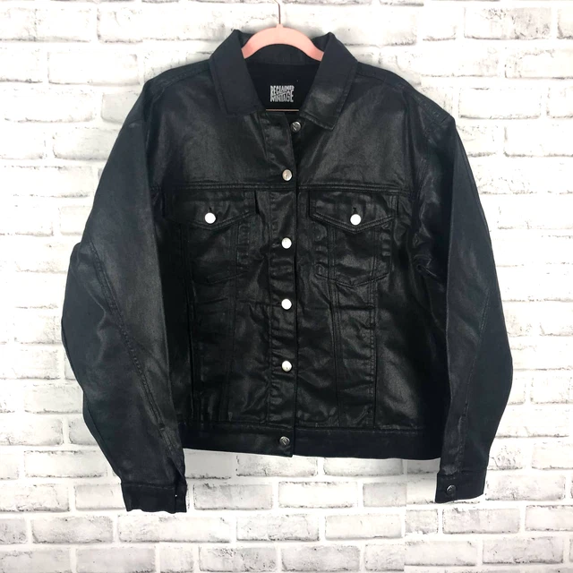 ASOS Reclaimed Vintage Inspired Unisex Jacket Coated Black Sz. S / 4 NEW