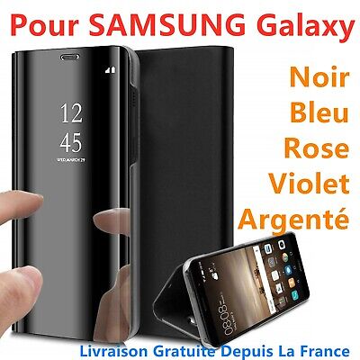 Coque Rabat Clear View Cover Flip Etui Samsung S10 20 Plus S9 S8 Note 8 9 10 20