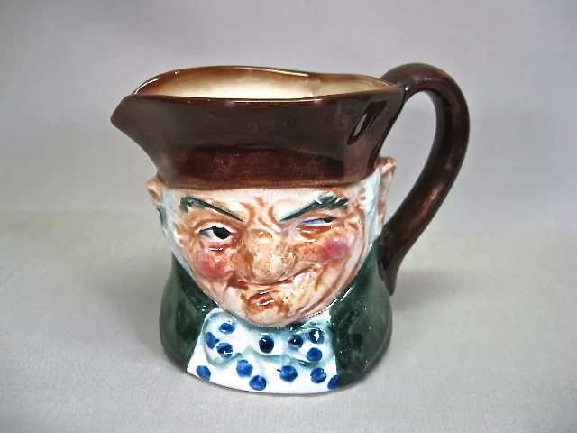 Vintage Occupied Japan .. Small Figural Ceramic Old Man Winking .. Toby Mug