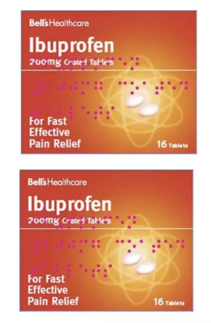 2 X 16 Galpharm Ibuprofhen Pain Relief 200mg Tablets - 32 Total