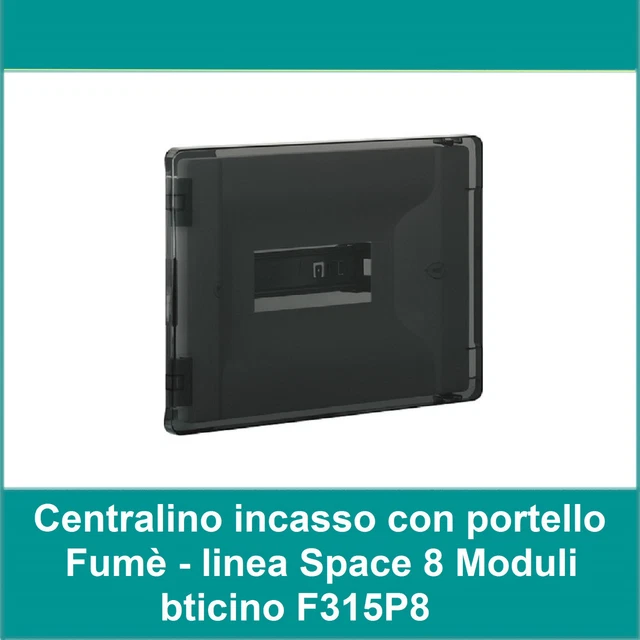 Centralino Elettrico Da Incasso 8 Moduli Con Porta Trasparente, Protezione IP40, Dimensioni 205x220x85mm