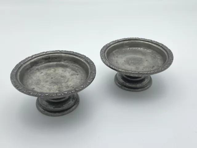 Pair of Liberty & Co. Tudric Pewter Tazza Raised Dishes