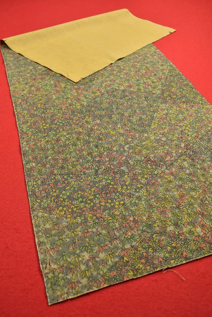 Vintage Japanese Kimono Fabric Wool Antique Boro Kusakizome Dyed 38.2"/LB52/70