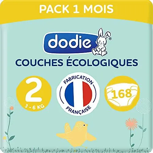 Couches Bebe Taille 2 (3 a 6kg) - Pack 1 Mois 168 Couches (Lot de 3x56)