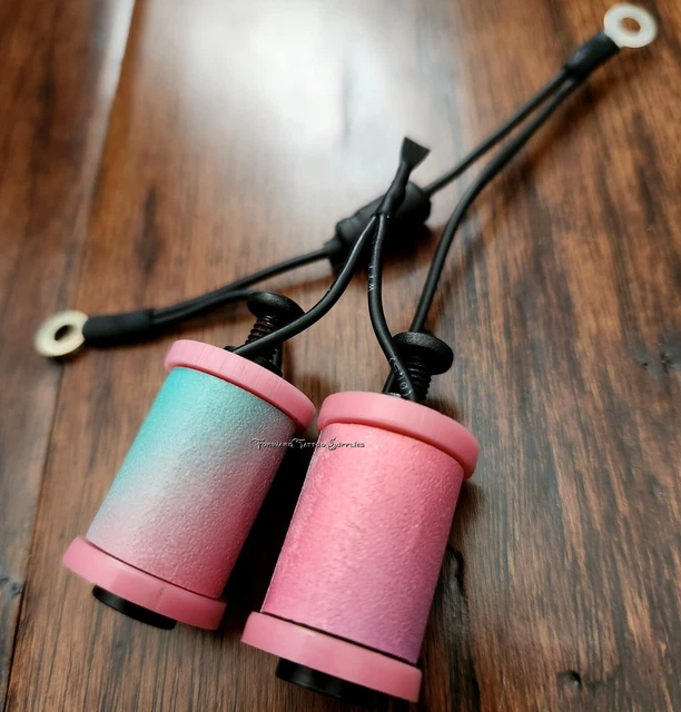 Piezas de máquina de tatuaje de 1,25" 8-32 bobinas 8 envolturas rosadas lavadoras pastel arco iris azulada