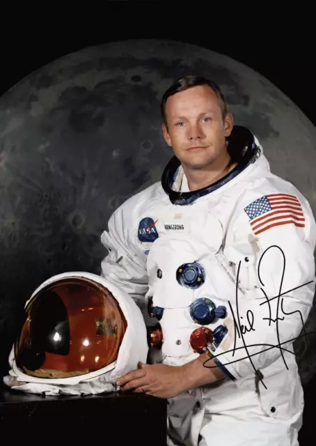 Repro-Autogramm - Apollo 11 - Neil Armstrong - XXL A4 Abzug - Mondlandung - NASA