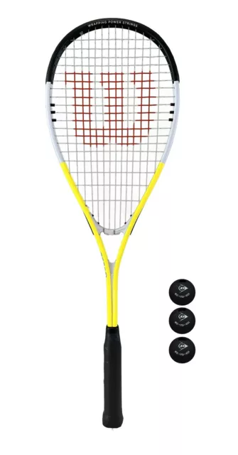 Wilson Hammer XP Squash Racket with Wilson Protective Cover & 3 Squash Balls