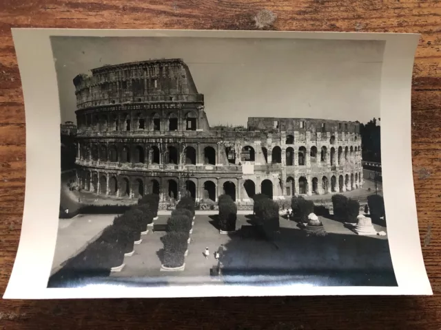 Vintage 1945 WWII US ARMY Photo Pvt Richard Wise COLOSSEUM Rome Italy #1