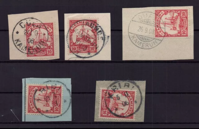 Deutsche Kolonien Kamerun Lot Briefstücke gestempelt