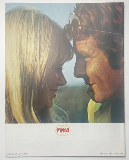 TWA Trans World Airlines Ambassador AVIATION 1971 Vintage Men Women Magazine 7