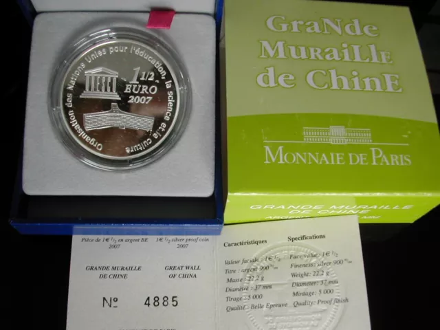 1,5 euro BE Patrimoine mondial UNESCO - Grande muraille de Chine 2007