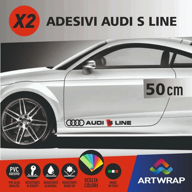 ADESIVI AUDI FIANCATA 2X STICKERS A3 A4 A5 A6 Q3 Q5 Q7 TT Sline AUTO ROSSO EUR 18,00 - IT - Foto 6