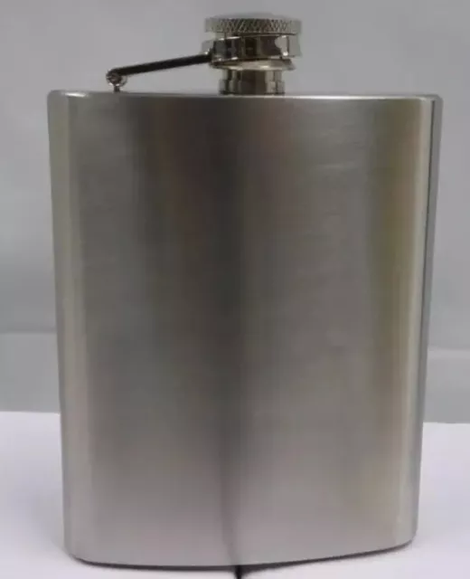 2 x Gentlemens 7oz Hip Flasks 200ml Stainless Steel Whisky Scotch Spirits Gift