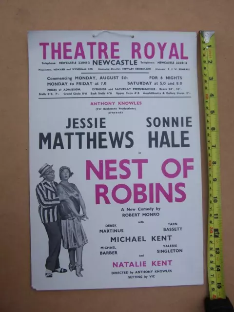 Theatre Royal Newcastle  Hanging Theatre Advertisement Poster  Vintage