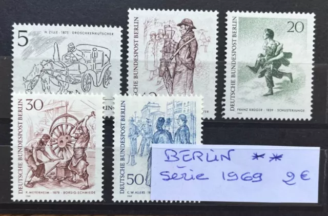 Timbres Allemagne Berlin Serie 1969 Neufs ** Mnh