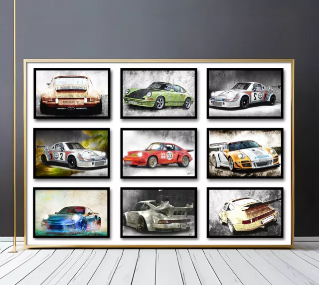 Leinwand Bild 911 Autos Oldtimer Wandbilder XXL Wohnzimmer Max. 150x100x4cm 4116