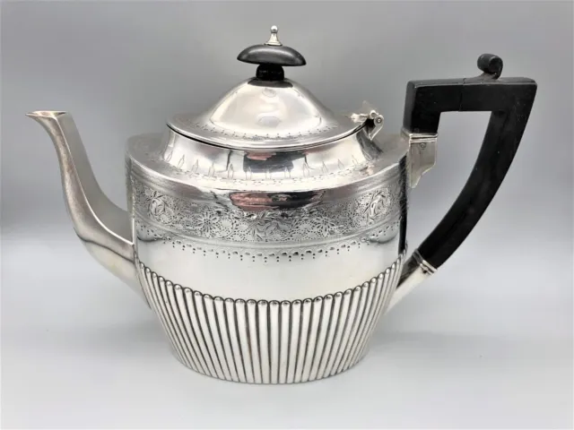 Victorian Sterling Silver Teapot, James Dixon & Sons, Sheffield, 1891 2