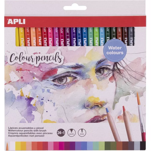 Pochette de 24 crayons de couleur aquarellable Apli