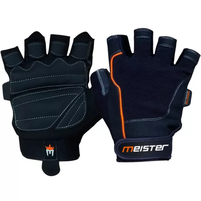 Meister Grip Fit Weight Lifting Gloves - Entraînement Gym Crossfit Neuf BK / Ou