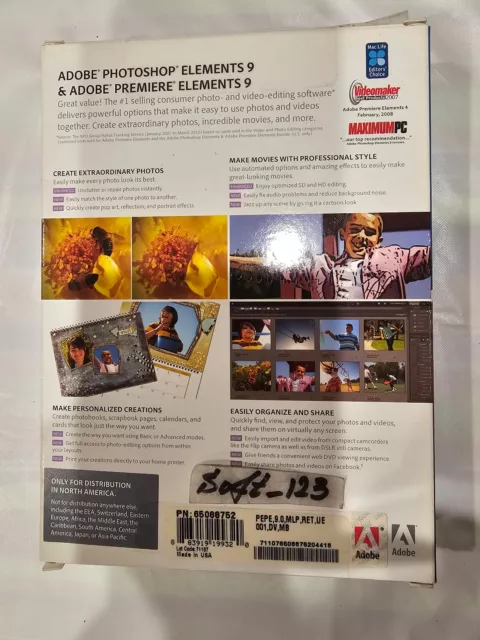 Adobe Photoshop Elements 9 & Adobe Premiere Elements 9 For Windows & MAC=SEALED= 2