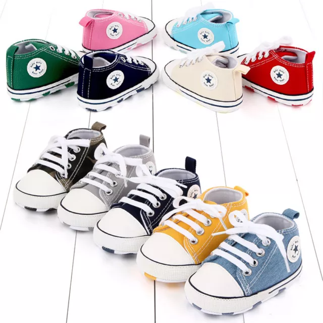 Soft Bottom Newborn Baby Trainers Infant Sneakers Pram Shoes Non-slip 0-1 Year