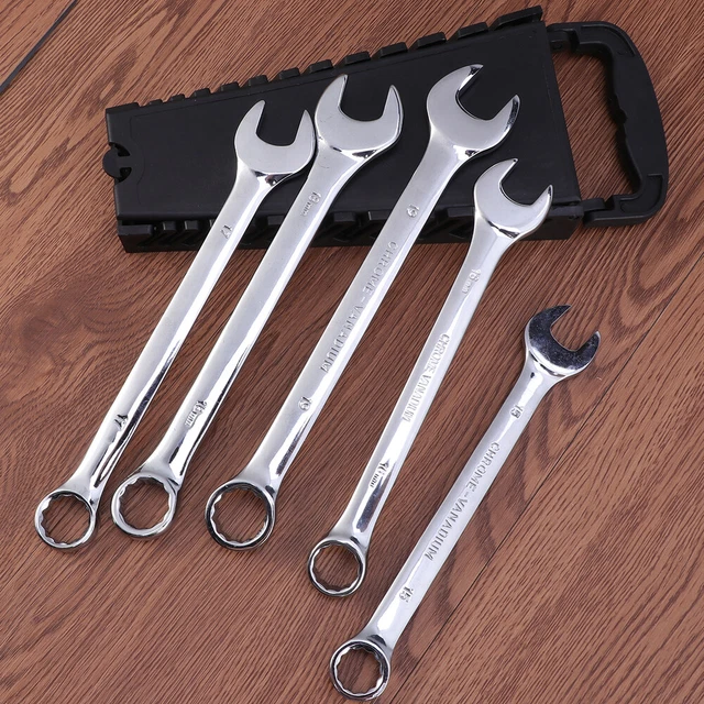 12 en 1 8-19mm Dual Heads Combinaison Dichalous Spanners Spanners Set (Argent) 6