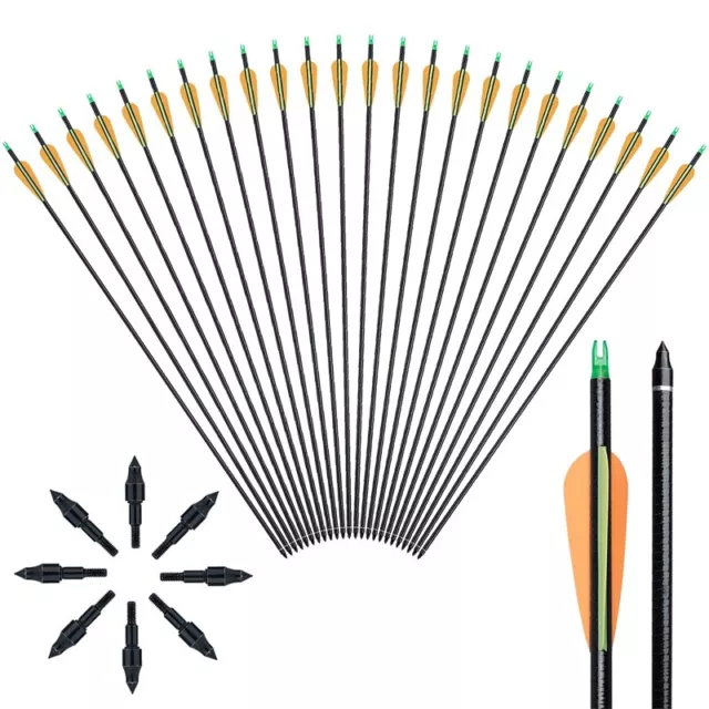 Archery Hunting Fiberglass Arrows 32Inch for Recurve/Compoundbow Target Practice