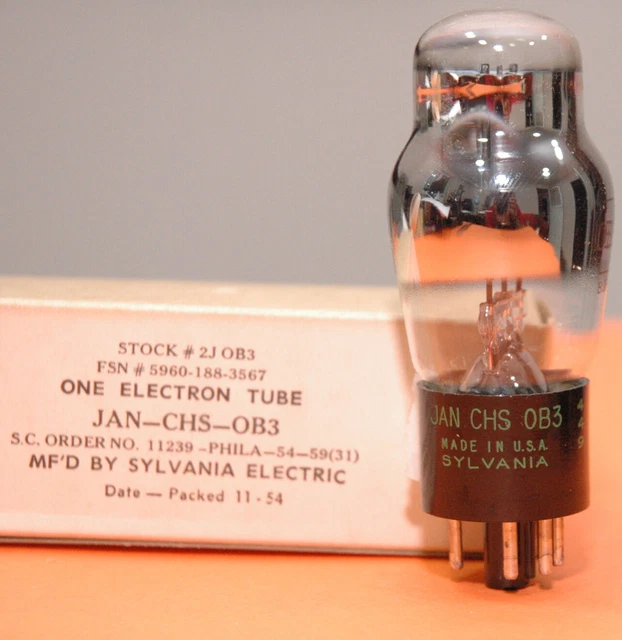 Tube électronique Sylvania 5Y4G / 2J - NOS (New Old Stock) - Neuf Ancien Stock - Pour Ampli Ou Radio Vintage