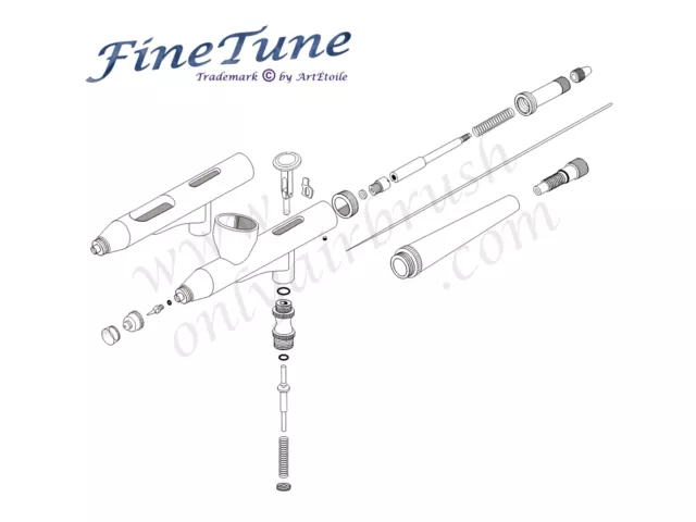 FineTune FT-930 NailArt Airbrushpistole Double Action 0,3mm 2